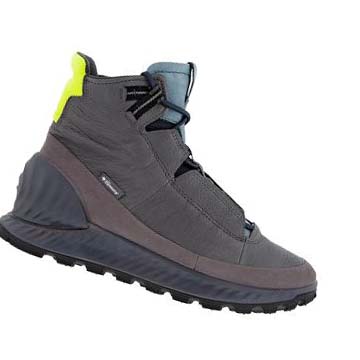 Men's Ecco Exostrike High Boots Grey / Black | USA 438JPQ